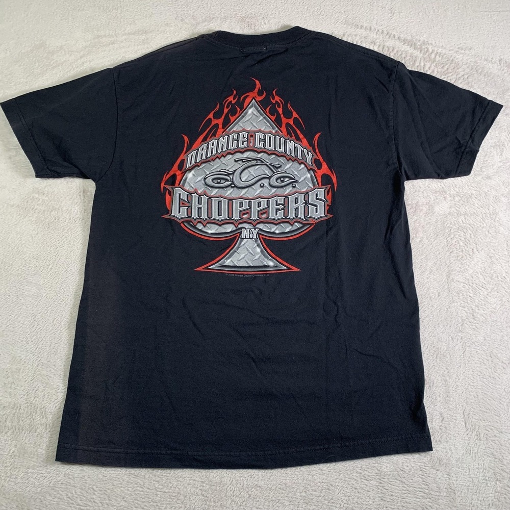 Vintage Orange County Choppers Shirt Mens Large Black Flame‎ Spade 2003 2000s